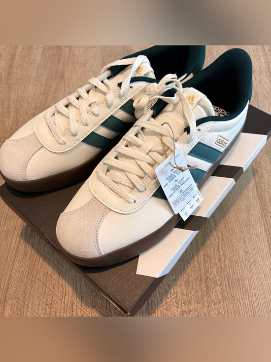 adidas Other - Adidas VL Court 3.0 Men's Shoes Core White Preloved Teal Color Way SZ 12 NEW